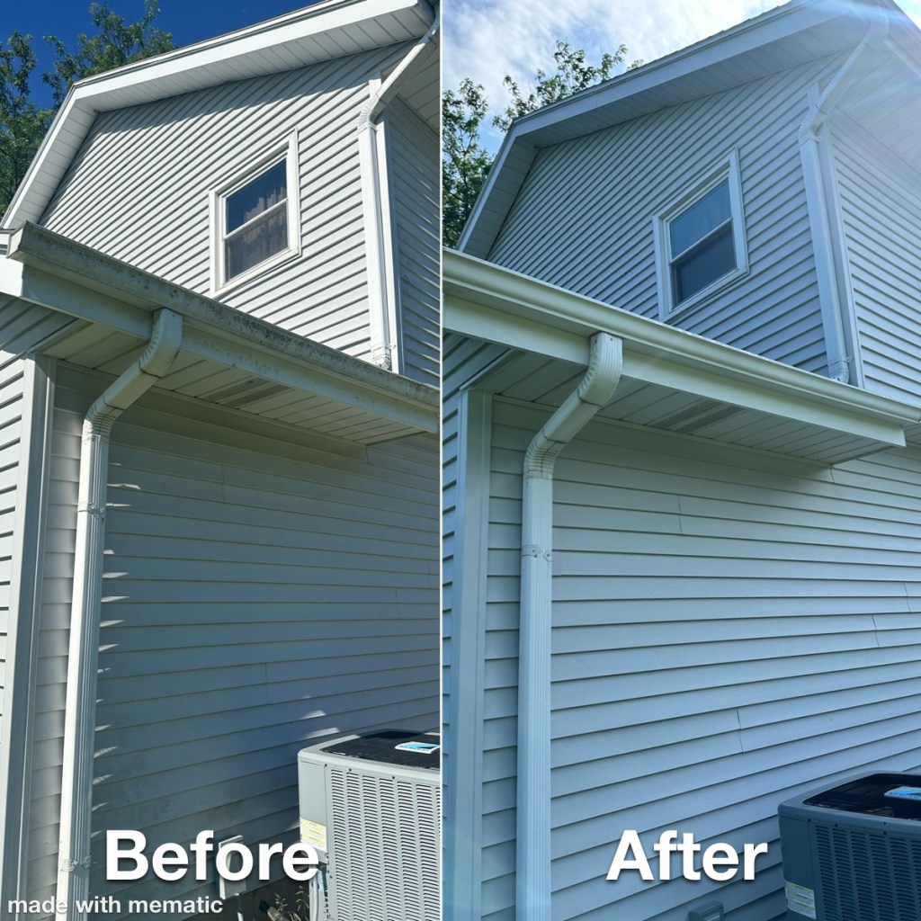 Before and after house wash